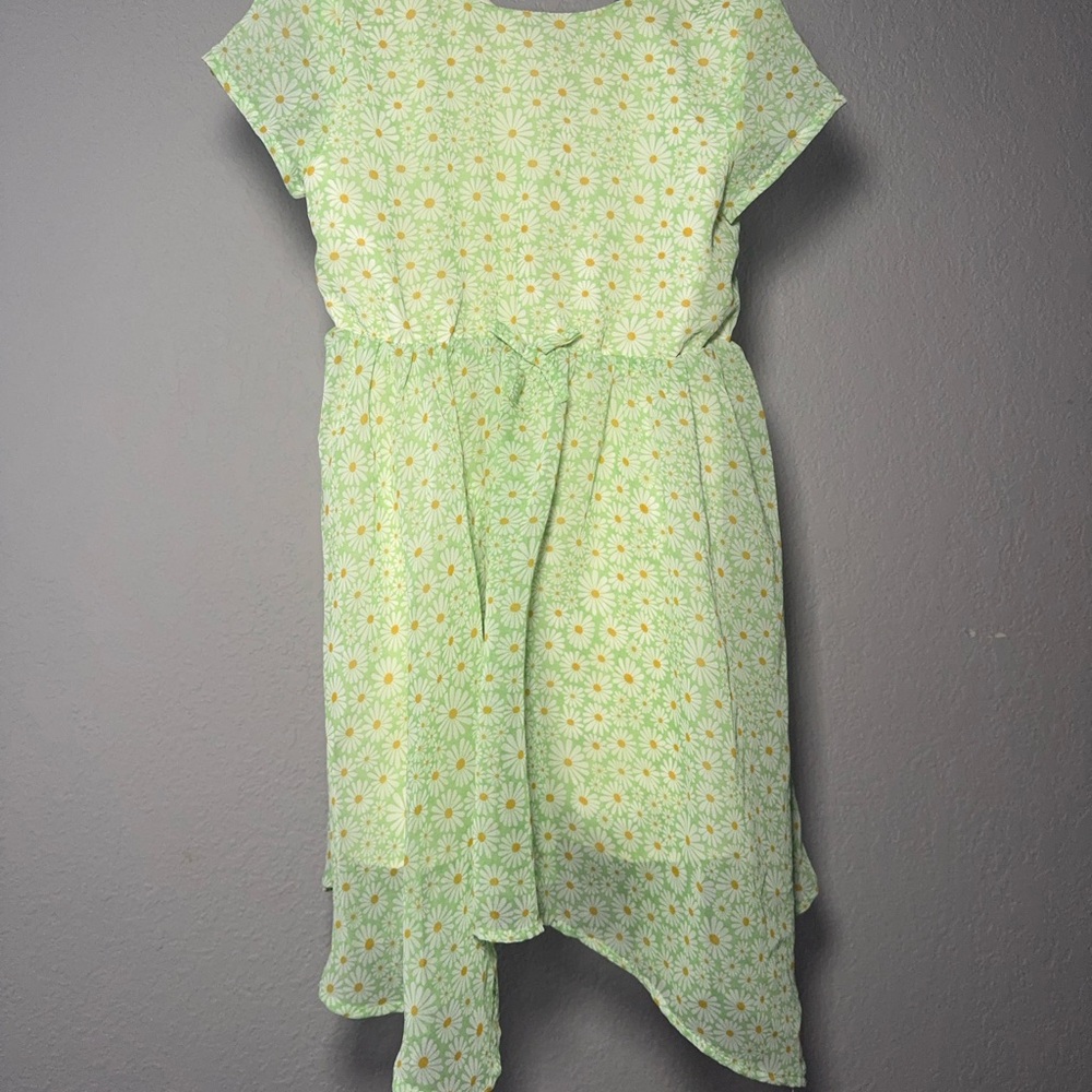 H&M Green Asymmetrical Sundress with Flutter Sleeves